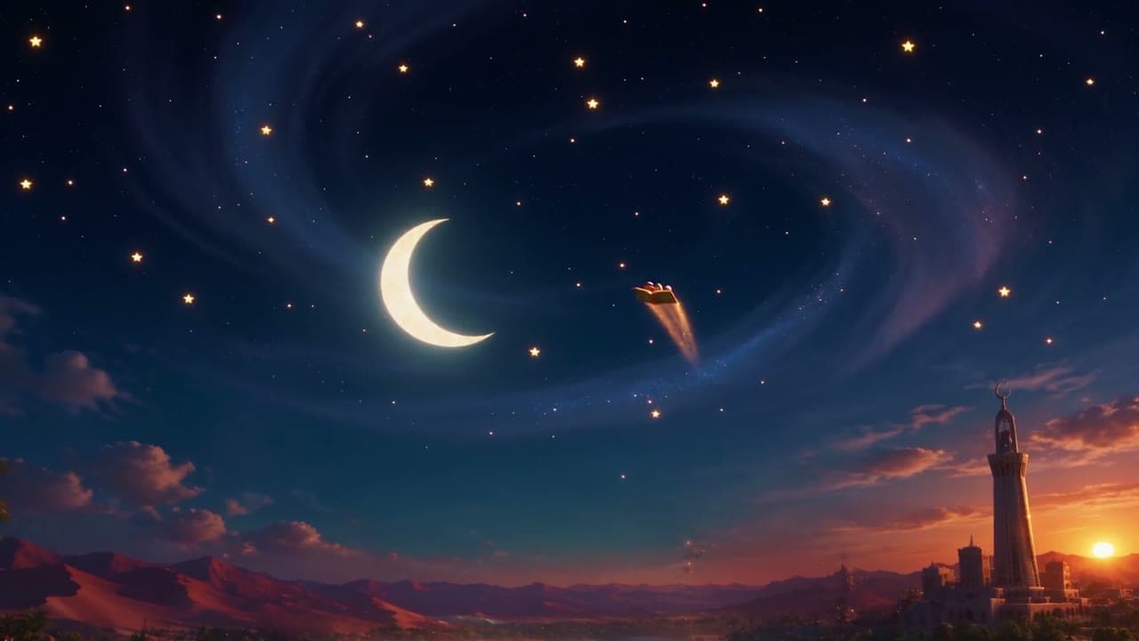 01. Wide. Night. The book crosses the moon, the city below.